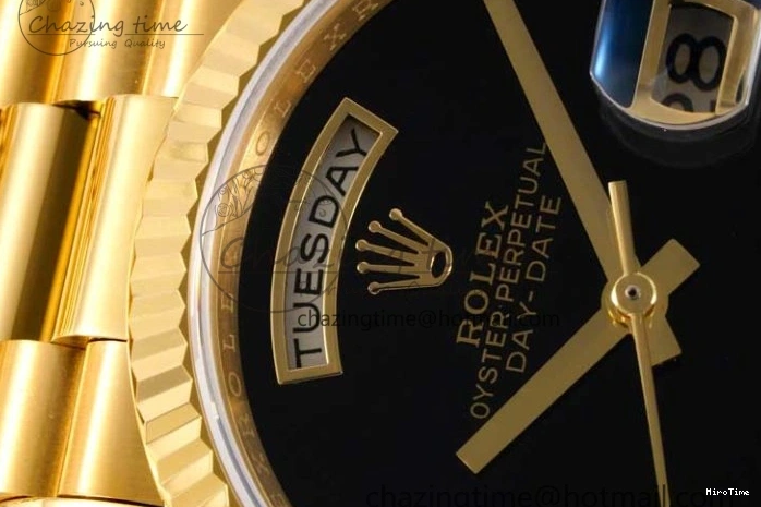 MiroTime 0321 NewStyle Day Date 36 YG RAF Best Edition Black No Marker on YG Bracelet A 2019